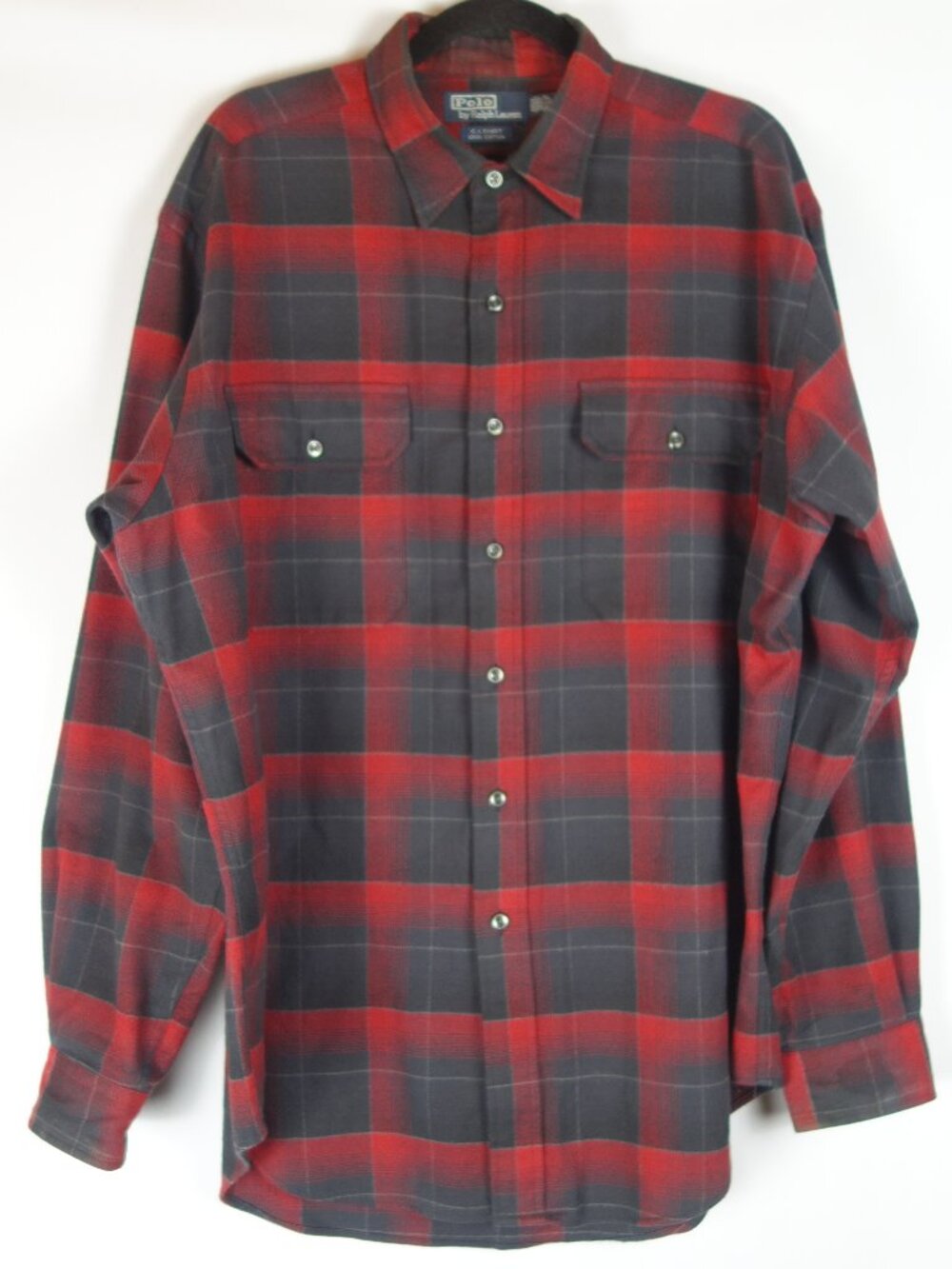 Vintage Polo By Ralph Lauren G.I. Button Up Plaid Shirt, Size Large